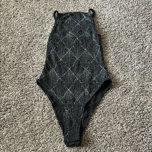 Black and Silver One Piece bodysuit